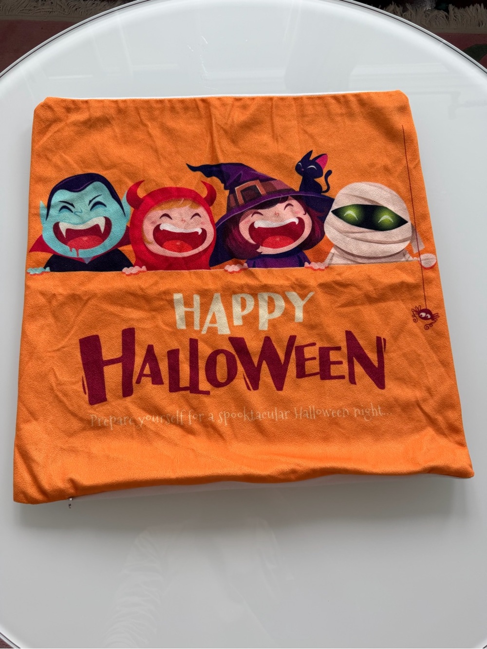 Orange Halloween Throw Pillow Cover 17 x 17”